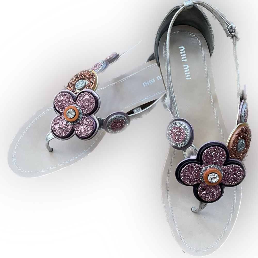Miu Miu by PRADA Thong Flower Sandal flipflops - Picture 3 of 6